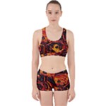 Lava Active Volcano Nature Work It Out Sports Bra Set