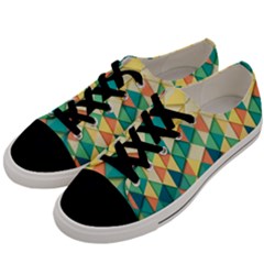 Background Geometric Triangle Men s Low Top Canvas Sneakers by Nexatart