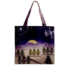 Background Christmas Snow Figure Zipper Grocery Tote Bag by Nexatart