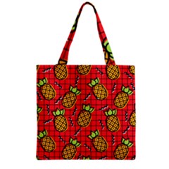 Fruit Pineapple Red Yellow Green Grocery Tote Bag by Alisyart
