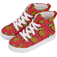 Fruit Pineapple Red Yellow Green Kid s Hi-top Skate Sneakers by Alisyart