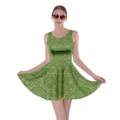 Stars In The Wooden Forest Night In Green Skater Dress by pepitasart