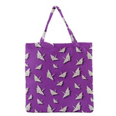 Paper Cranes Pattern Grocery Tote Bag by Valentinaart
