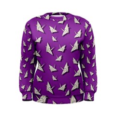 Paper Cranes Pattern Women s Sweatshirt by Valentinaart