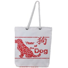 Year Of The Dog - Chinese New Year Full Print Rope Handle Tote (large) by Valentinaart