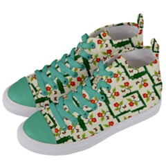 Plants And Flowers Women s Mid-top Canvas Sneakers by linceazul