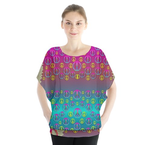 Years Of Peace Living In A Paradise Of Calm And Colors Blouse by pepitasart