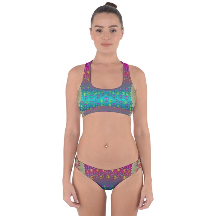 Years Of Peace Living In A Paradise Of Calm And Colors Cross Back Hipster Bikini Set