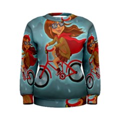 Girl On A Bike Women s Sweatshirt by chipolinka