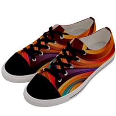 Abstract Colorful Background Wavy Men s Low Top Canvas Sneakers by Nexatart