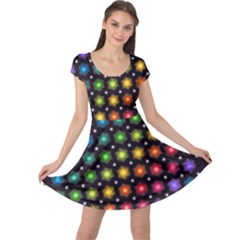 Background Colorful Geometric Cap Sleeve Dress by Nexatart