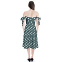 Floral Dots Teal Shoulder Tie Bardot Midi Dress View2