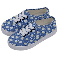 Daisy Dots Blue Kids  Classic Low Top Sneakers by snowwhitegirl