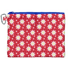 Daisy Dots Red Canvas Cosmetic Bag (xxl) by snowwhitegirl
