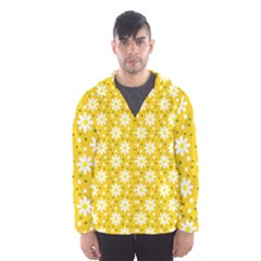 Daisy Dots Yellow Hooded Wind Breaker (men) by snowwhitegirl