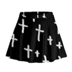 White Cross Mini Flare Skirt