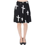 White Cross Velvet High Waist Skirt