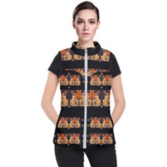 Geisha With Friends In Lotus Garden Having A Calm Evening Women s Puffer Vest by pepitasart