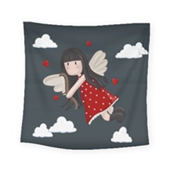 Cupid Girl Square Tapestry (small) by Valentinaart