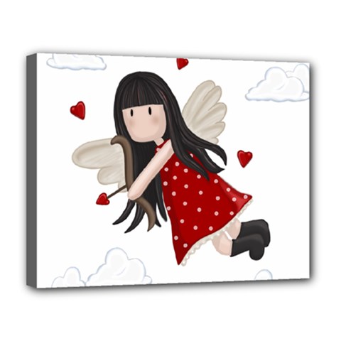 Cupid Girl Canvas 14  X 11  by Valentinaart