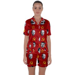 Communist Leaders Satin Short Sleeve Pyjamas Set by Valentinaart