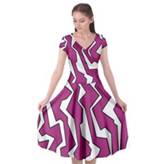 Electric Pink Polynoise Cap Sleeve Wrap Front Dress by jumpercat