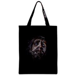 Jesuschrist Face Dark Poster Zipper Classic Tote Bag by dflcprints