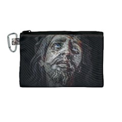 Jesuschrist Face Dark Poster Canvas Cosmetic Bag (medium) by dflcprints