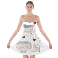 Cute Tea Strapless Bra Top Dress by Valentinaart