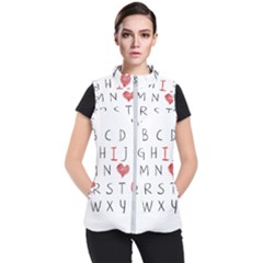 Love Alphabet Women s Puffer Vest by Valentinaart