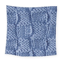 Knitted Wool Square Blue Square Tapestry (large)