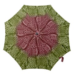 Knitted Wool Square Pink Green Hook Handle Umbrellas (medium) by snowwhitegirl