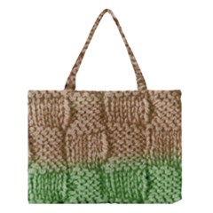 Knitted Wool Square Beige Green Medium Tote Bag by snowwhitegirl