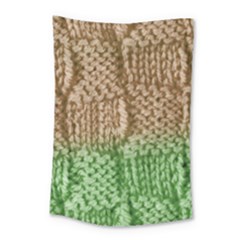 Knitted Wool Square Beige Green Small Tapestry by snowwhitegirl