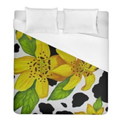 Floral Cow Print Duvet Cover (full/ Double Size)