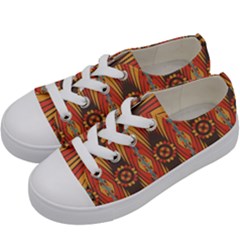 Geometric Extravaganza Pattern Kids  Low Top Canvas Sneakers by linceazul