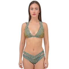 Background Cubism Mosaic Vintage Double Strap Halter Bikini Set by Nexatart