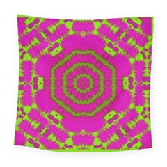 Fern Forest Star Mandala Decorative Square Tapestry (large) by pepitasart