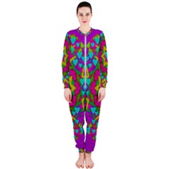 Hearts In A Mandala Scenery Of Fern Onepiece Jumpsuit (ladies)  by pepitasart