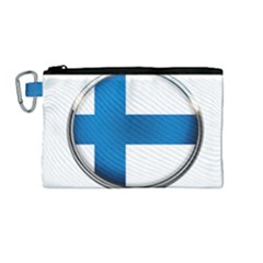 Finland Country Flag Countries Canvas Cosmetic Bag (medium) by Nexatart