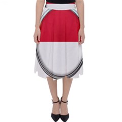 Monaco Or Indonesia Country Nation Nationality Folding Skater Skirt by Nexatart