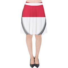 Monaco Or Indonesia Country Nation Nationality Velvet High Waist Skirt by Nexatart