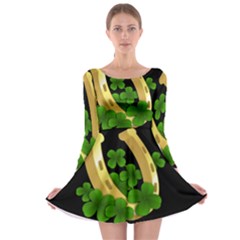  St  Patricks Day  Long Sleeve Skater Dress by Valentinaart