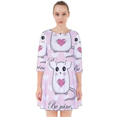 Cute Mouse - Valentines Day Smock Dress by Valentinaart