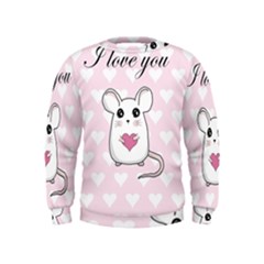 Cute Mouse - Valentines Day Kids  Sweatshirt by Valentinaart