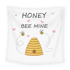 Bee Mine Valentines Day Square Tapestry (large) by Valentinaart