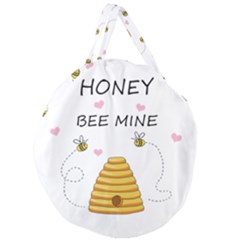 Bee Mine Valentines Day Giant Round Zipper Tote by Valentinaart