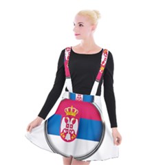 Serbia Flag Icon Europe National Suspender Skater Skirt by Nexatart