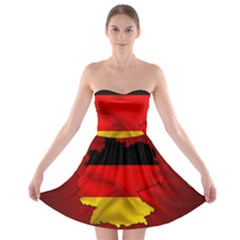 Germany Map Flag Country Red Flag Strapless Bra Top Dress by Nexatart