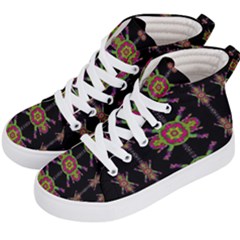 Paradise Flowers In A Decorative Jungle Kid s Hi-top Skate Sneakers by pepitasart